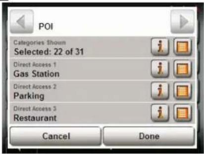 NAVIGON 5100 - Specify direct access POI categories - 1