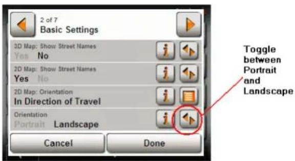 NAVIGON 5100 - Selecting screen orientation - 4