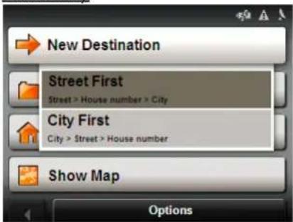NAVIGON 5100 - Specifying a street first - 1