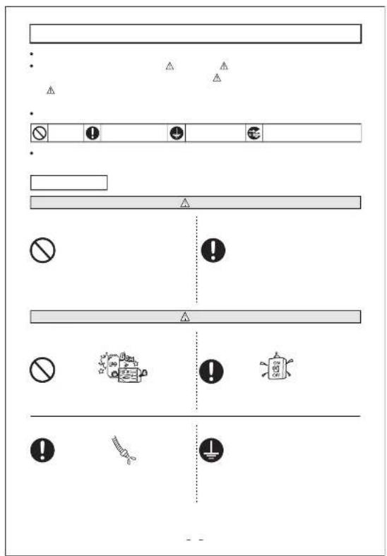 Safety warning diagram with symbols for no protection, hazard, and safety symbols in Chinese