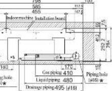 585 455 Indomachining Installation Board 112.3 167.2 592 75 41.2 252.2 28.6 Gas piping 410 Liquid piping 480 Dosage piping 495 (±18) Piping holes (±60) ★