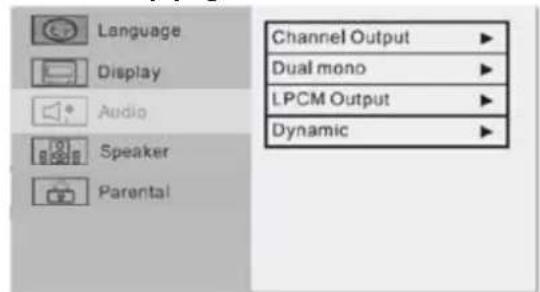 Lenoxx DVD3460N - Audio setup page - 1