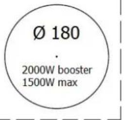 Ø 180 . 2000W booster 1500W max
