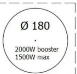 Ø 180 . 2000W booster 1500W max