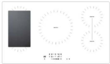 Diagram showing a rectangular object and two circular patterns with measurement annotations in Chinese.