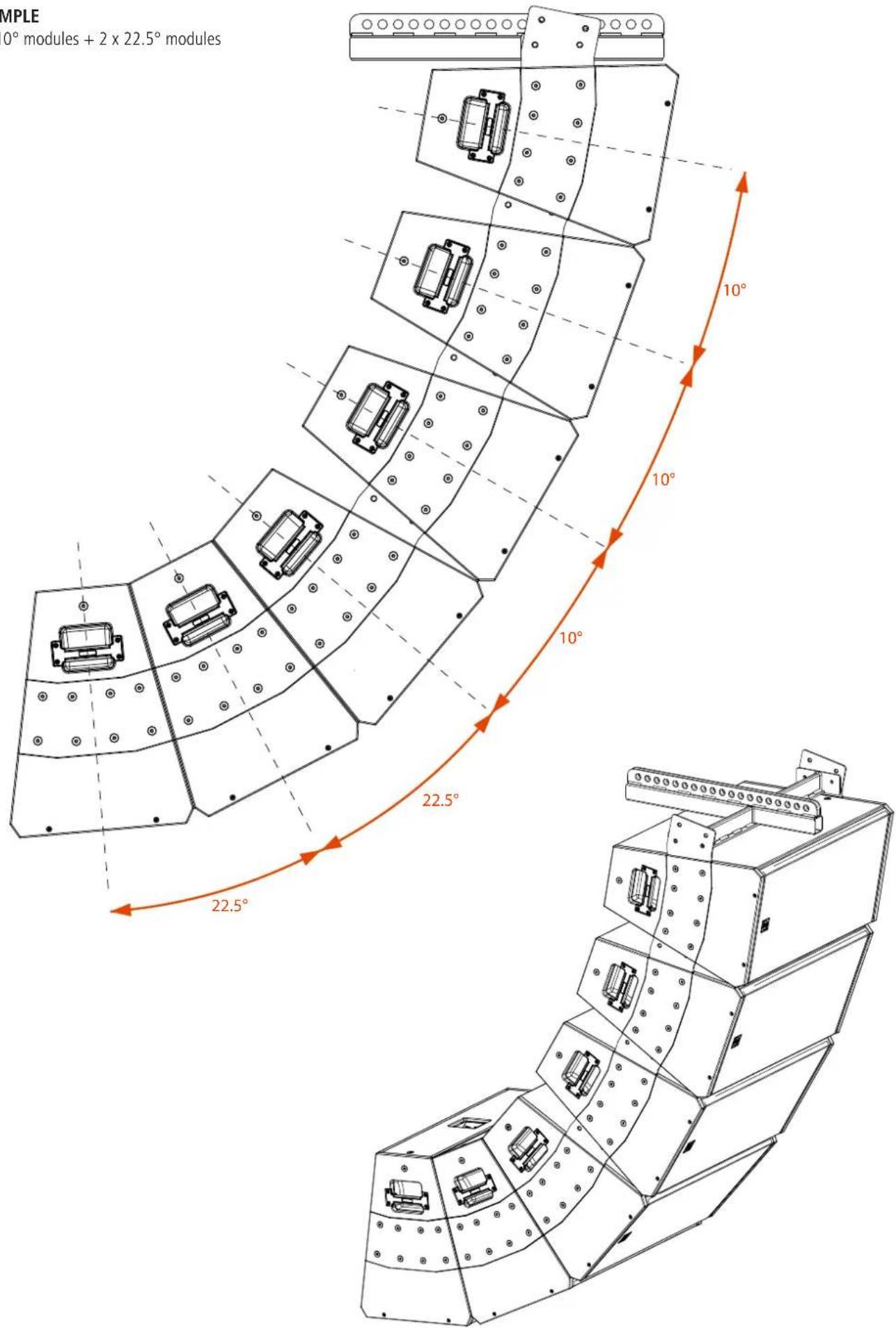 SAMPLE 0° modules + 2 x 22.5° modules 10° 10° 10° 22.5° 22.5° 10°