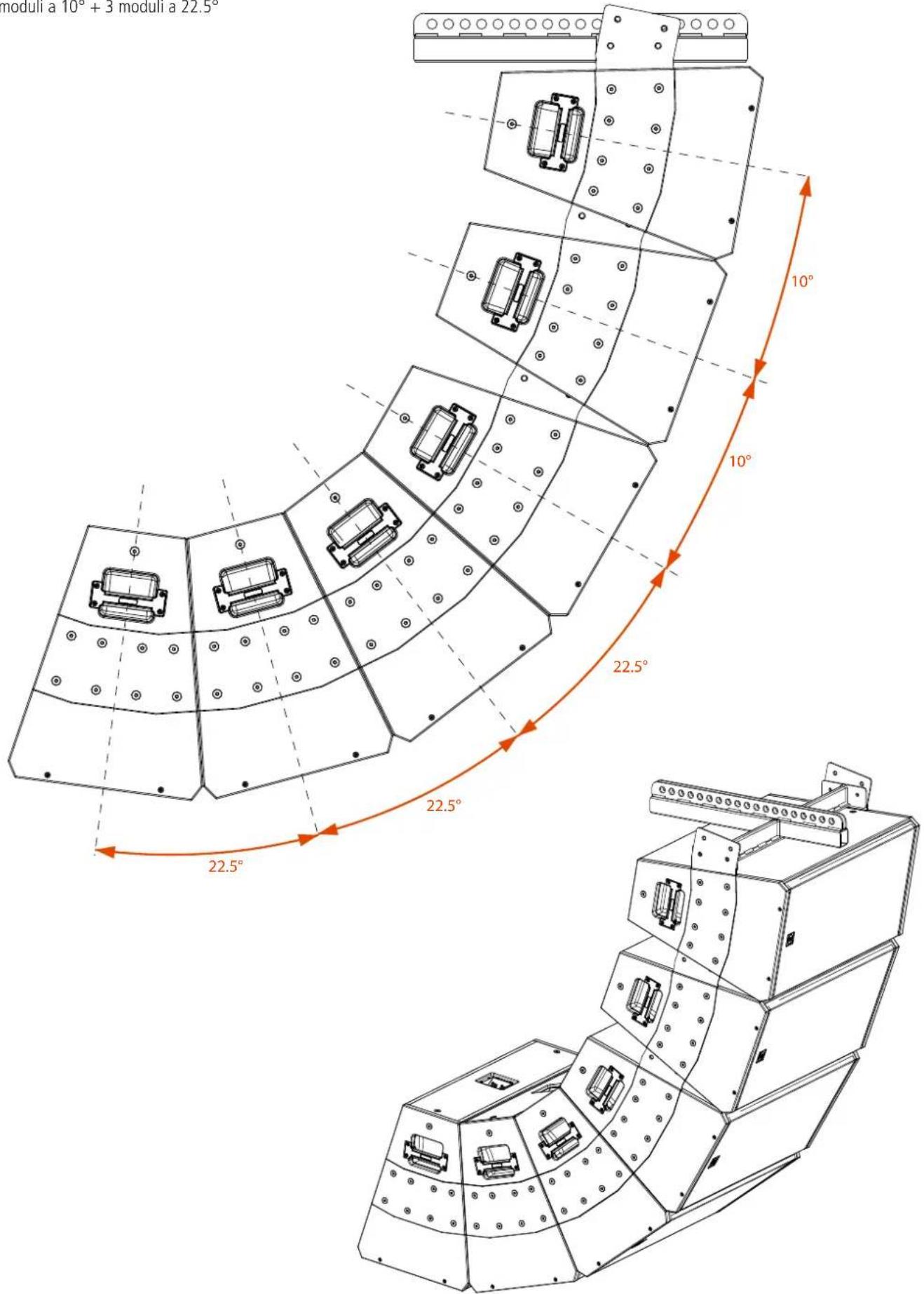 moduli a 10° + 3 moduli a 22.5° 10° 10° 22.5° 22.5° 22.5°