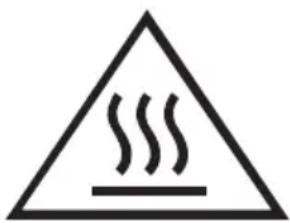 Warning symbol with steam inside a triangle, indicating heat or smoke hazard