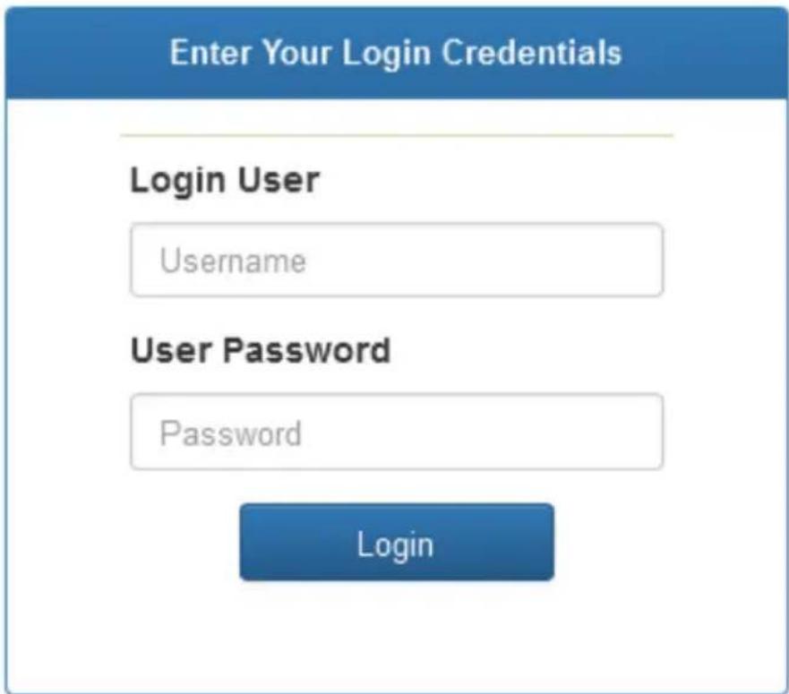 Enter Your Login Credentials Login User Username User Password Password Login
