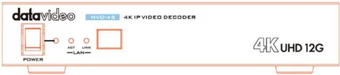 datavideo NVD-45 4K IP VIDEO DECODER POWER ACT UNK —LAN— 4K UHD 12G