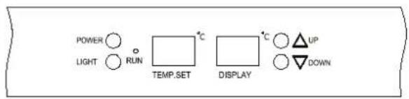 POWER LIGHT RUN TEMP.SET °C DISPLAY °C UP DOWN