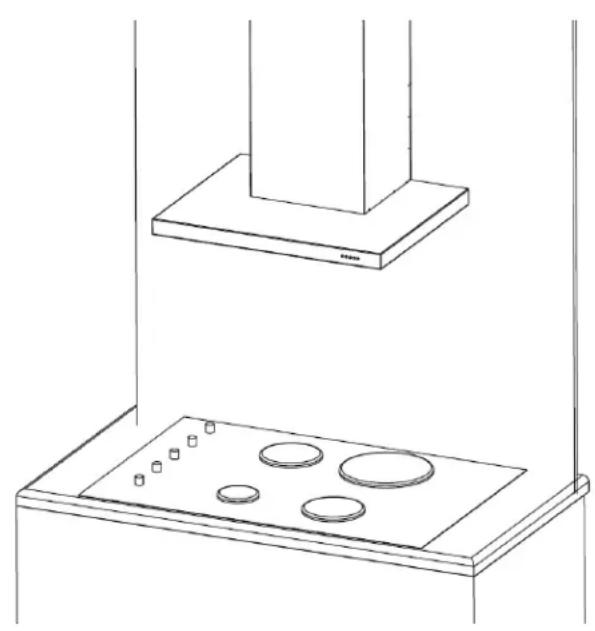 Technical line drawing of a laboratory apparatus with a base, top, and circular components (no text or symbols)