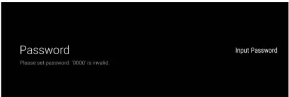 Password Please set password: '0000' is invalid. Input Password