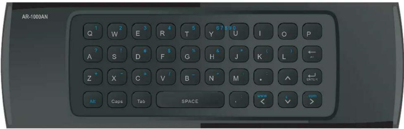 AR-1000AN Q 1 W 2 E 3 R 4 T 5 Y 6 7 8 9 0 U I O P A ? S ! D # F $ G % H & J K ( ) ← Z + X - C = V / B - N * M . : ^ ← ENTER Alt Caps Tab SPACE . : www < > .com >