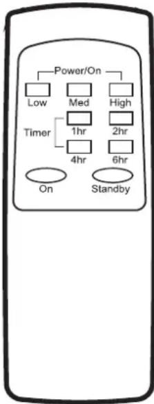Power/On Low Med High Timer 1hr 2hr 4hr 6hr On Standby