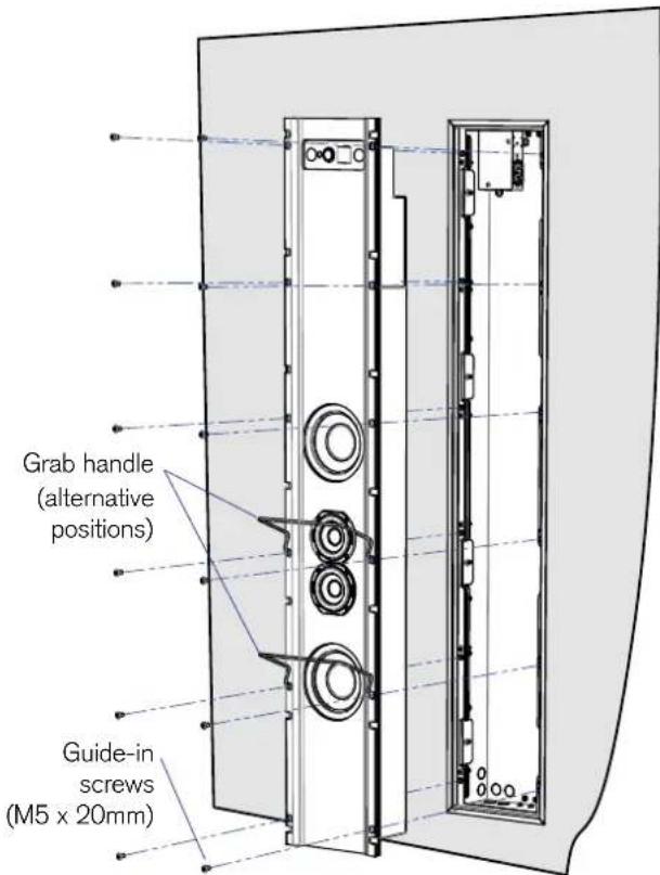 Grab handle (alternative positions) Guide-in screws (M5 x 20mm)