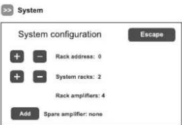 FBT VAIE 7500 - set> RACK CONFIG. Rack configuration - 1
