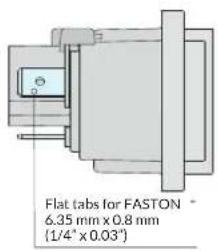 Flat tabs for FASTON 6.35 mm x 0.8 mm {1/4" x 0.03"}