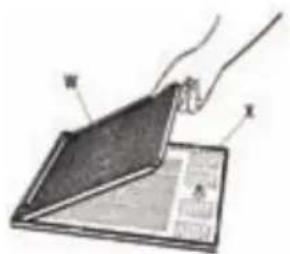 Diagram showing a device with labeled components W and X, likely illustrating a physics or engineering concept.