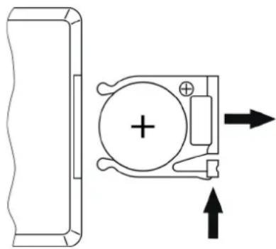 the t.mix Source Mix IR - Inserting the battery into the remote control - 1