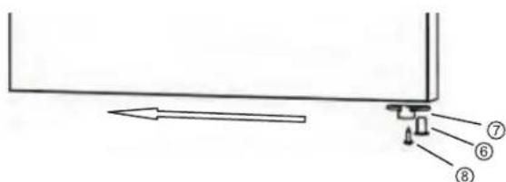Diagram showing a mechanical or structural assembly with numbered components labeled ⑥, ⑦, and ⑧.