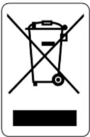 Prohibition sign with a trash bin crossed out and a black rectangle below, indicating no waste or discharge.
