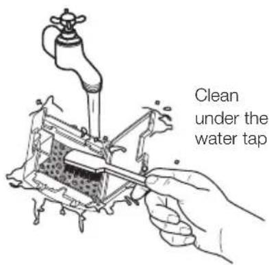 Clean under the water tap