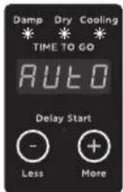 Damp Dry Cooling TIME TO GO AUTO Delay Start - + Less More