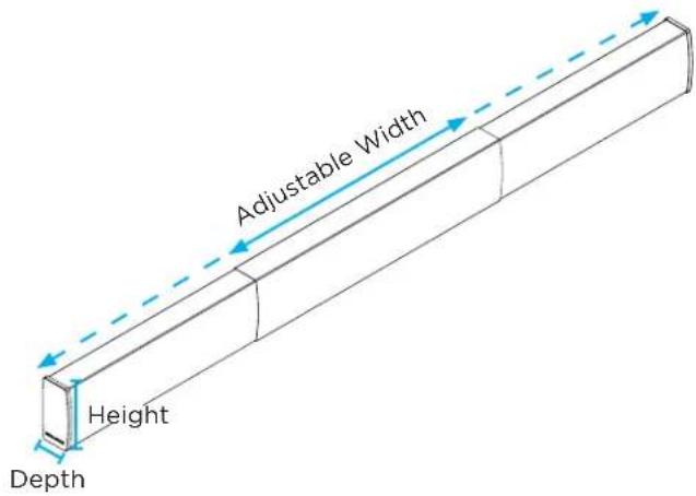 Adjustable Width Height Depth