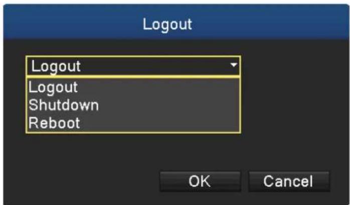 Logout Logout Shutdown Reboot OK Cancel