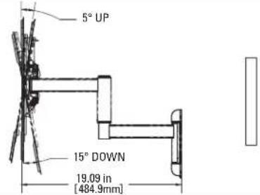 5° UP 15° DOWN 19.09 in [484.9mm]