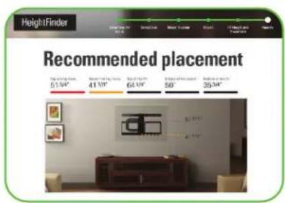 HeightFinder Recommended placement 51.94" 41.94" 68.94" 56" 35.94"