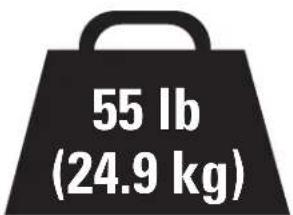 55 lb (24.9 kg)
