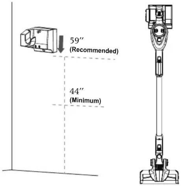 59" (Recommended) 44" (Minimum)