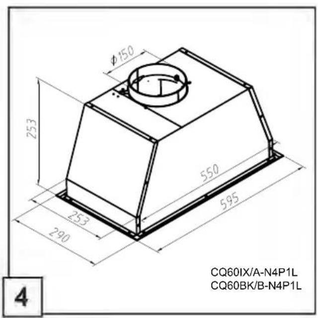φ150 253 550 253 595 290 CQ60IX/A-N4P1L CQ60BK/B-N4P1L 4