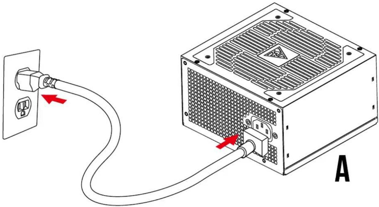 Gamdias Helios P2-750G - Plug in the AC power cord. - 1