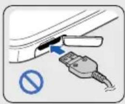 Diagram showing a plug inserted into a car's seat with a blue prohibition symbol below