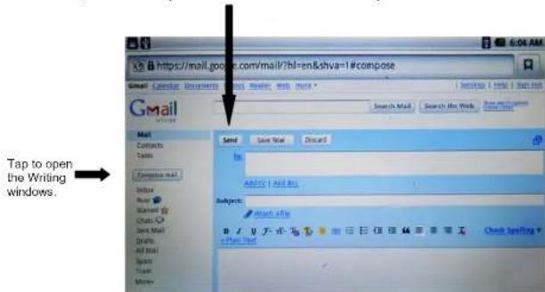 https://mail.google.com/mail/?hl=en&shva=1#compose Gmail Mail Send Save New Discard to: ABOUT I Add It. Subject: Start after B / U / 7-0-2 +Play Text Check Spelling Tap to open the Writing windows.