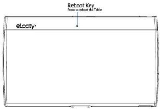 Reboot Key Press to reboot the Tablet elocity.