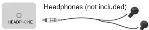 HEADPHONE Headphones (not included)