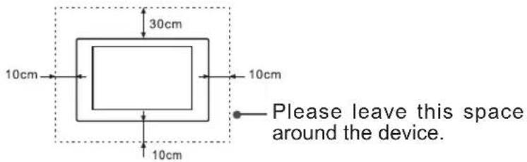 30cm 10cm 10cm 10cm Please leave this space around the device.