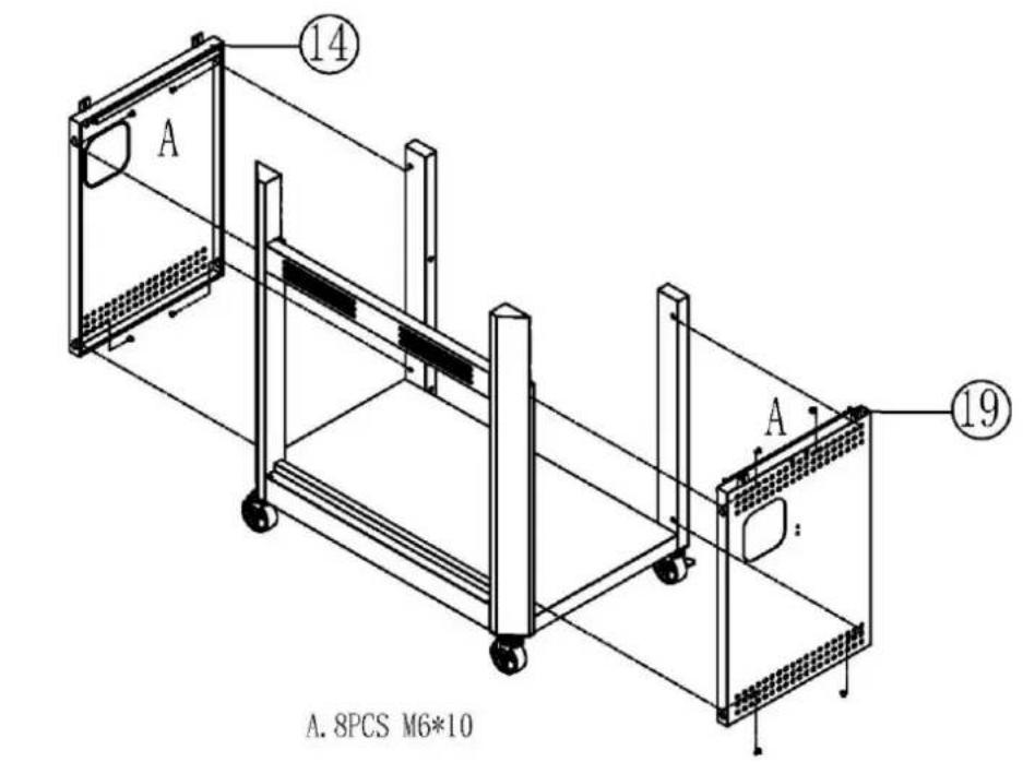 A. 8PCS M6*10 ⑭ ⑭ A. 8PCS M6*10