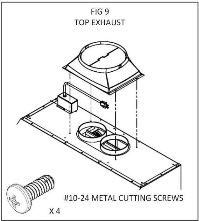 FIG 9 TOP EXHAUST #10-24 METAL CUTTING SCREWS X 4