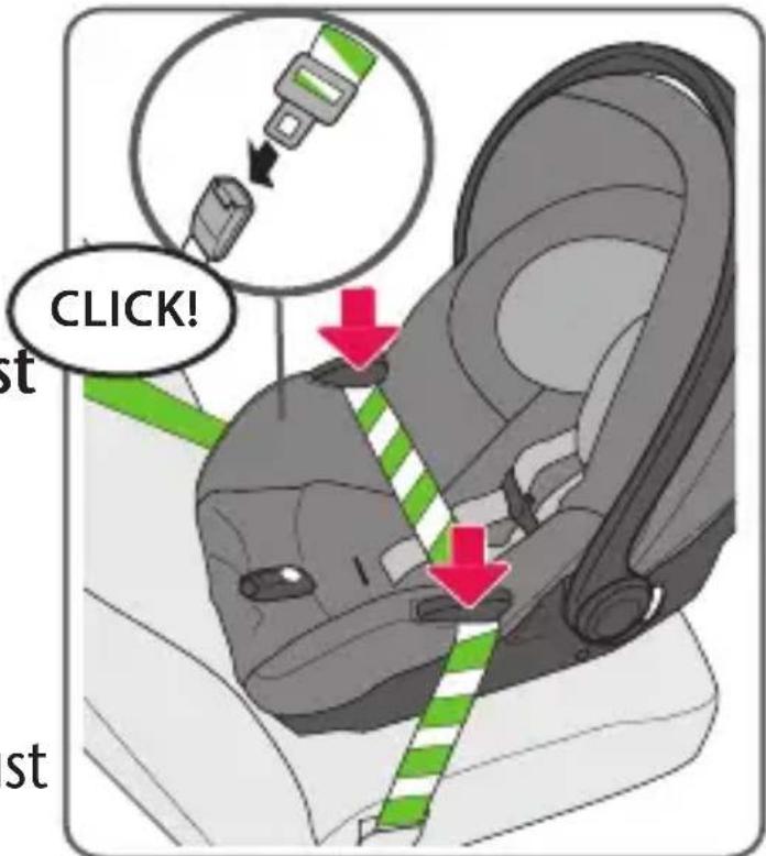 Evenflo SecureMax - Installing the Carrier with the Vehicle Seat Belt/Shoulder Belt - 3