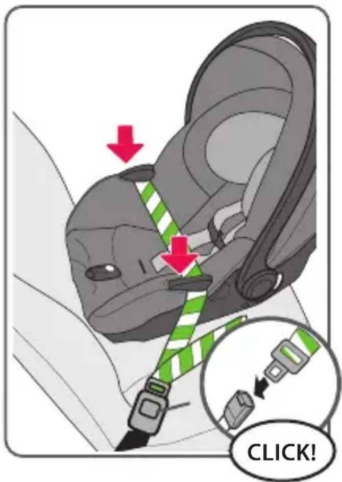 Evenflo SecureMax - Installing the Carrier with the Vehicle Seat Belt - 3