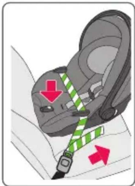 Evenflo SecureMax - Installing the Carrier with the Vehicle Seat Belt (cont.) - 2