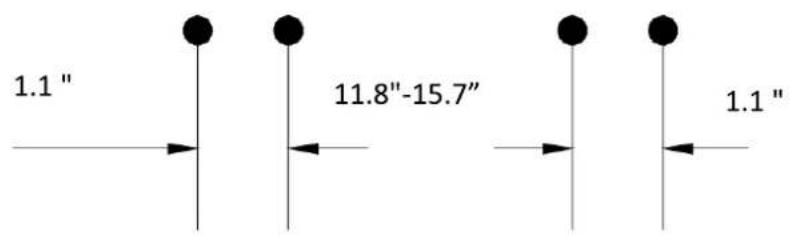 1.1" 11.8"-15.7" 1.1"