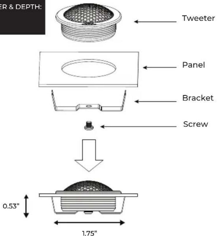 Memphis Audio VIV35CV2 - TWEETER CUT OUT DIAMETER & DEPTH: - 1