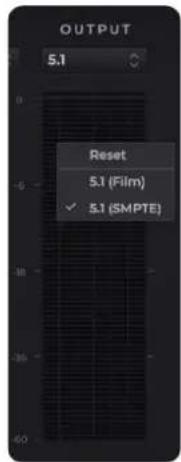 OUTPUT 5.1 Reset 5.1 (Film) ✓ 5.1 (SMPTE)