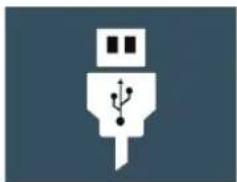 Icon of a USB plug with a USB symbol, no text or labels present